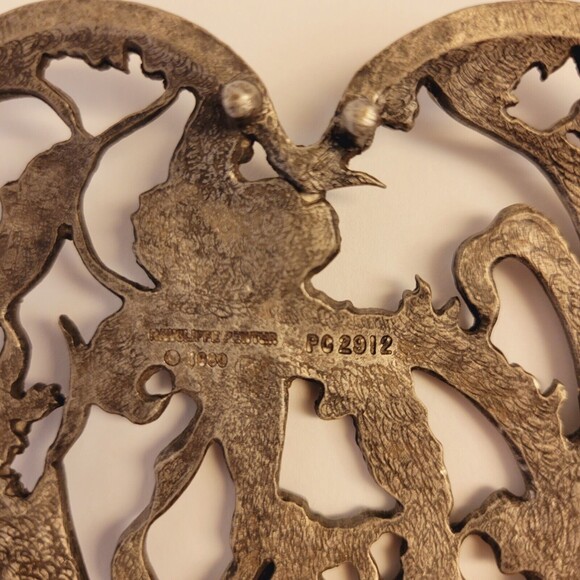 1989 RAWCLIFFE PEWTERLILLIE HEART SHAPEPOTPOURRI LID PC 2912 - Picture 3 of 8